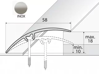 Parapetná lišta A75 58mm INOX 93cm